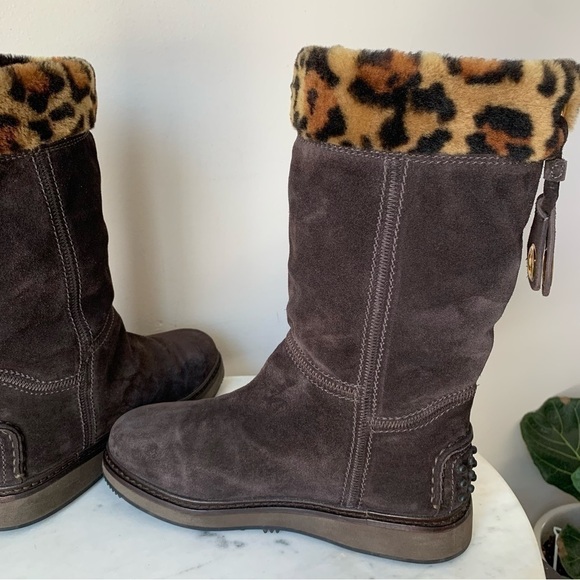 PRADA THE ORIGINAL CAR SHOE by PRADA Suede Brown Snow Boots Size 8 US 38.5 EU - Picture 9 of 16